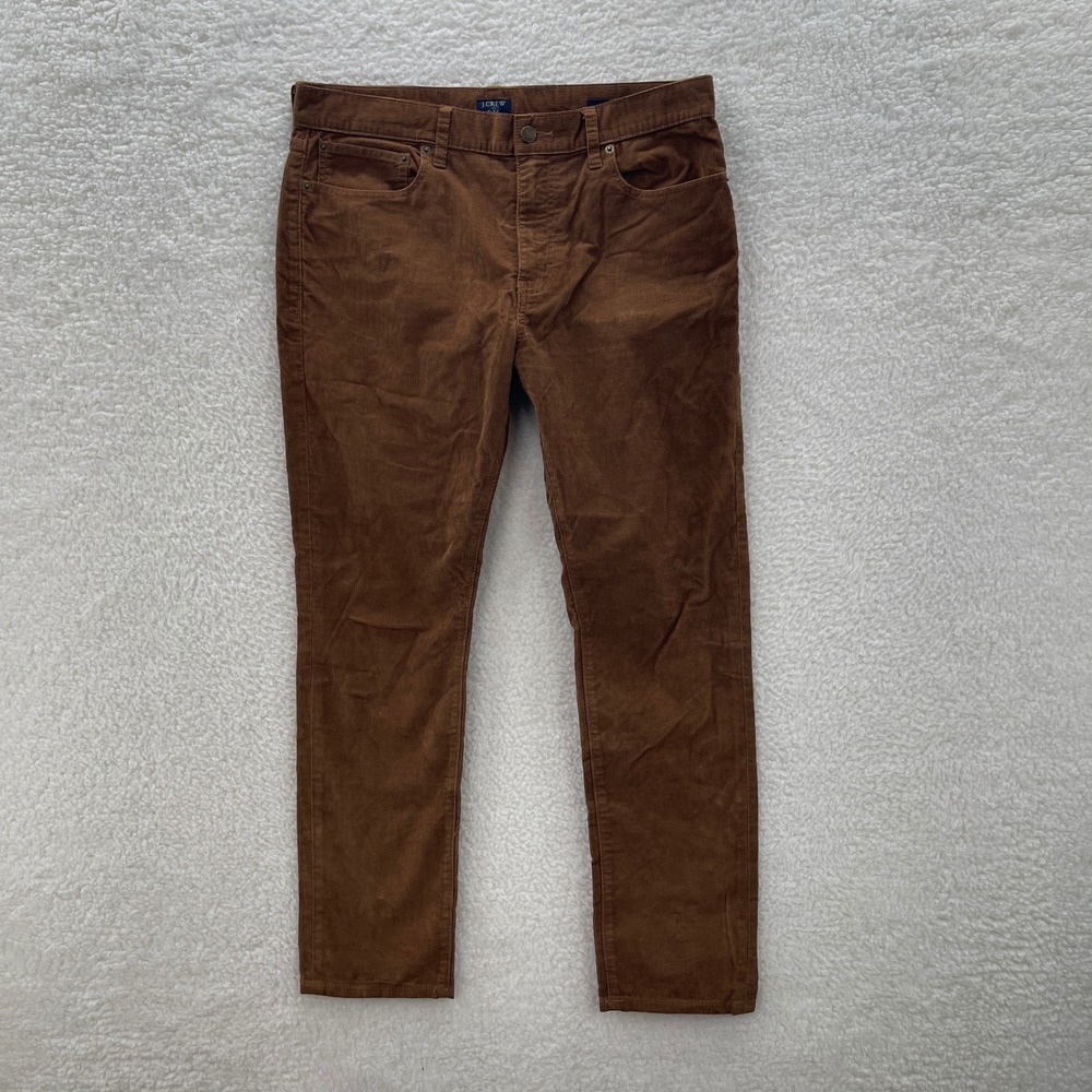 J Crew Corduroy Pants Mens 32x30 Brown Slim Stretch Preppy Luxury Office Classic